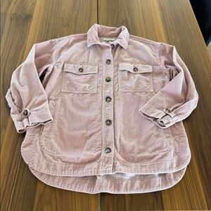 Madewell Light Pink 100% cotton Corduroy chore coat jacket. Oversized size small